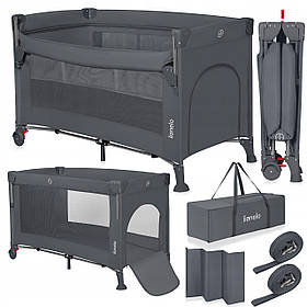 Ліжечко-манеж Lionelo ELLEN GREY COBCRETE