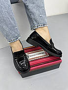 Лофери жіночі шкіряні MeegoComfort M51H13-7 Black чорні лакові, фото 2