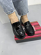 Лофери жіночі шкіряні MeegoComfort M51H13-7 Black чорні лакові, фото 4