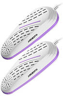 Сушарка для взуття електрична Ardesto, потужність 10Вт, функція озонування, білий+фіолетовий (код 151421)