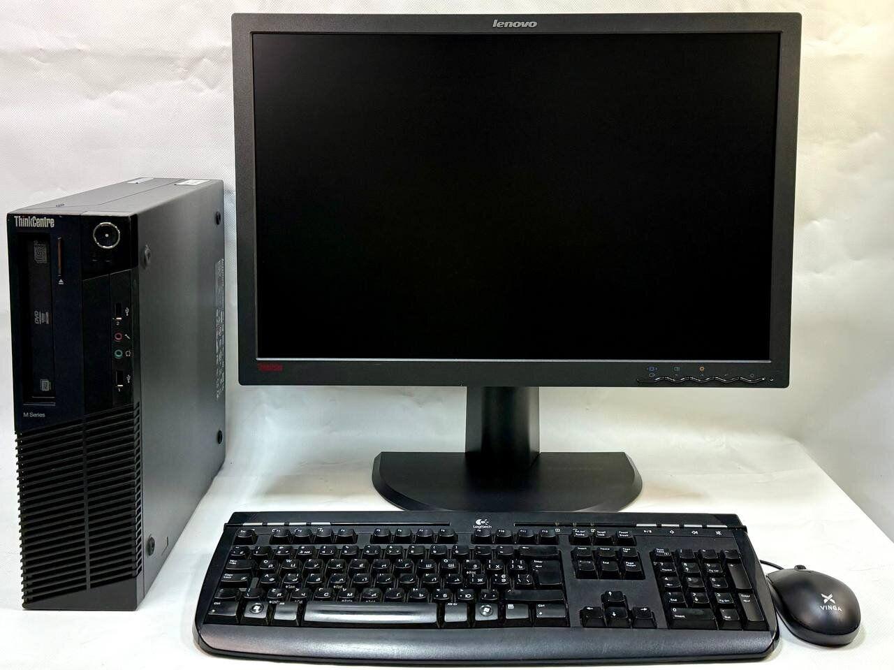 Б/в ПК+Монітор Lenovo ThinkCentre M91p SFF| i3-2120| 8GB RAM| 120GB SSD| HD 2000+Б-клас Lenovo ThinkVision LT2452pwC 24" 1920x1200