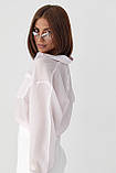 Смугаста прозора сорочка - рожевий цвет, L (є розміри), фото 2