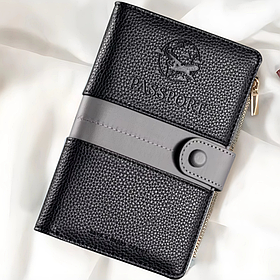 Обкладинка для паспорта, холдер дорожній для паспорта, посвідчення, банківських карт, квитків і документів, чорний