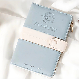 Обкладинка для паспорта, холдер дорожній для паспорта, посвідчення, банківських карт, квитків і документів, блакитний