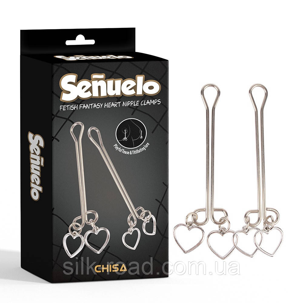 Затискачі на соски CHISA Senuelo Fetish Fantasy Heart Nipple Clamps у формі серця