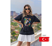 Бавовняна жіноча футболка тай-дай Labubu Graffiti