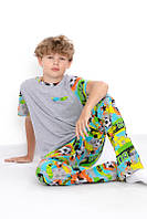 Пижама для мальчика (подростковая) (6076-002-1) мяч Трикотажний Край 140 см