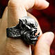 Перстень сріблястий орк вождь орди Дуротар дизайнерський чоловічий 19 розмір IgnisFlos128, фото 3