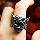 Перстень сріблястий орк вождь орди Дуротар дизайнерський чоловічий 19 розмір IgnisFlos128, фото 2