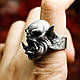 Перстень сріблястий орк вождь орди Дуротар дизайнерський чоловічий 19 розмір IgnisFlos128, фото 7
