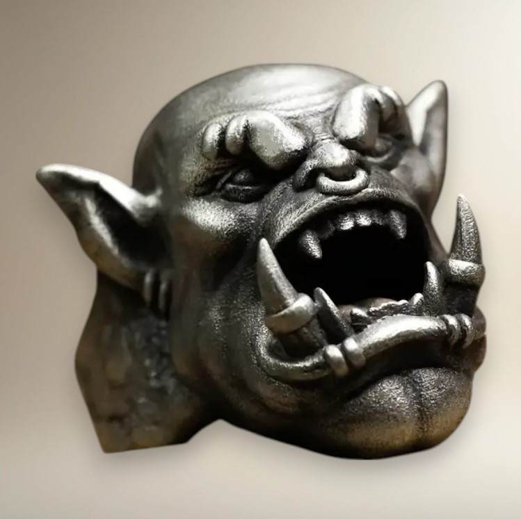 Перстень сріблястий орк вождь орди Дуротар дизайнерський чоловічий 19 розмір IgnisFlos128, фото 1