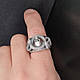 Перстень сріблястий змія і череп вінтажний готичний 20 розмір IgnisFlos957, фото 2