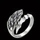 Каблучка срібляста стиль Відродження з ангельським крилом регульована IgnisFlos728, фото 3