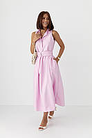 Хлопковое платье с воротничком - лавандовый цвет, L LUREX