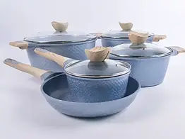 Набір каструль Benson BN-339 9 предметів з мармуровим покриттям 2,4л 6,3л