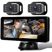 Автомобільна відеоняня Podofo A4215 для контролю дитини, монітор з 2-ма камерами для малюків в машину