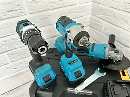 Набір інструмента 3 в 1 Шуруповерт Болгарка Гайковерт 24В 600 Нм 1 година