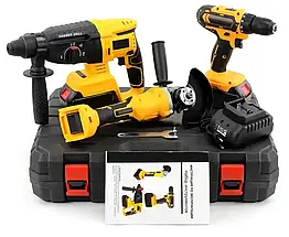 Набір акумуляторних електроінструментів 3 в 1 Перфоратор Шуруповерт Кутова шліфувальна машина 36В 24В літій-іонний 48V 5.0Ah