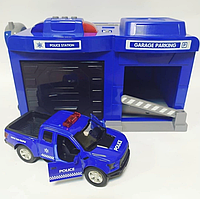 Набір ігровий Chengmei Toys Гараж з поліцейською машиною Синій (CLM 556)