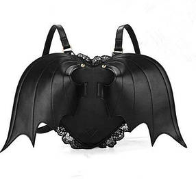 Стильний чорний рюкзак з крилами