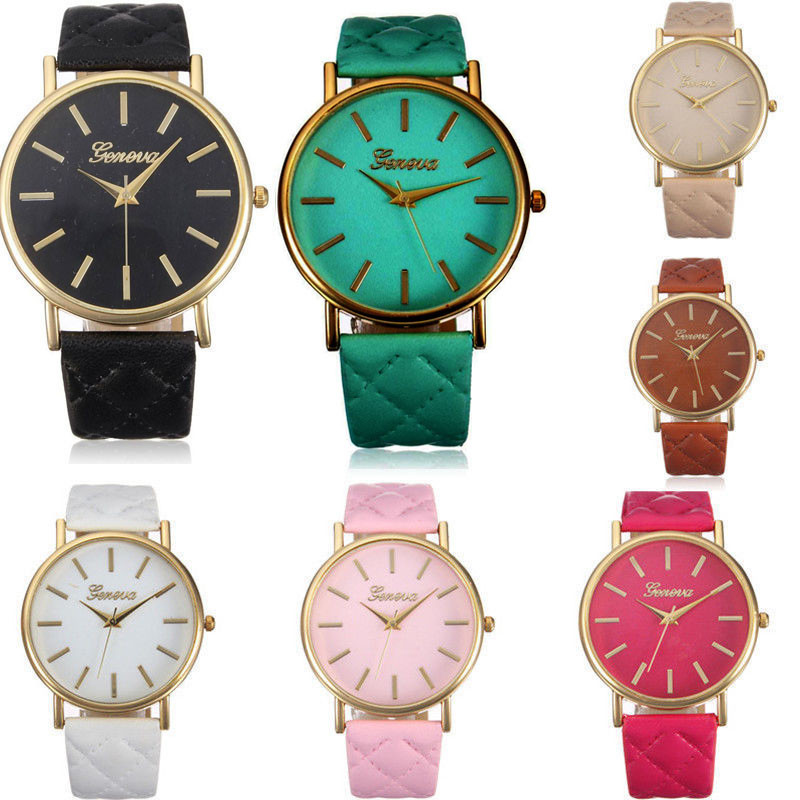 Стильні модні жіночі годинники Geneva Classic, 8 кольорів