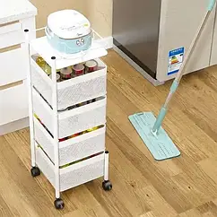 Полиця товарна органайзер стелаж розсувний 4 яруси 29.5 x 76.5 см пофарбований метал