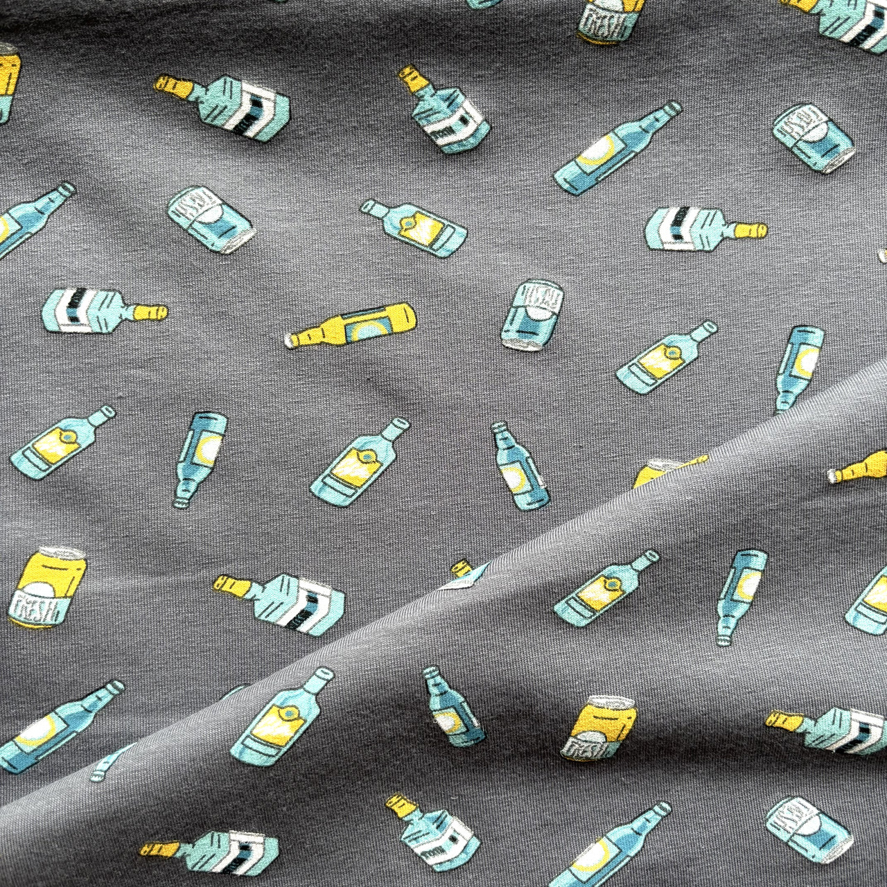 Кулір трикотажний з лайкрой преміум класу з принтом пляшки, фото 1