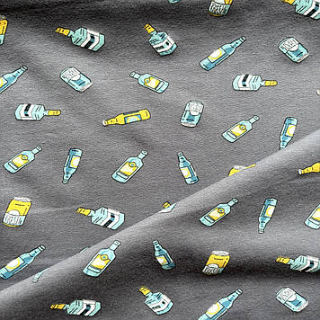 Кулір трикотажний з лайкрой преміум класу з принтом пляшки