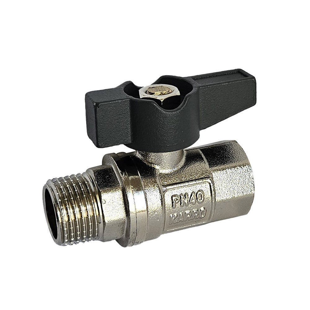 Кран кульовий KARRO UNO   1/2" ВЗ (чорний метелик) {180/18}, фото 1