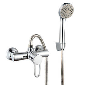 Змішувач для душу WEZER VRL510-01 — хромований змішувач із душовим набором, настінний монтаж