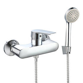 Змішувач для душу WEZER VRL512-10 одноважільний, настінний монтаж, хром з душовим набором