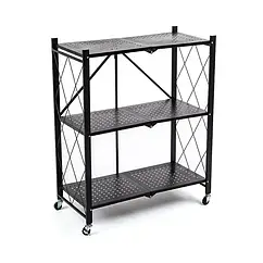 Мобільний триярусний стелаж з нержавіючої сталі DZD-3F 890х720х340 мм висока міцність