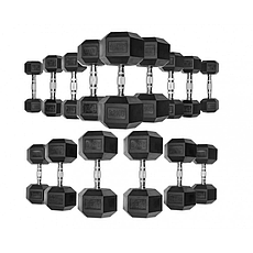 Гексагональний гантельний ряд Generation Fitness від 12,5 - 25 кг крок 2.5 кг, фото 4