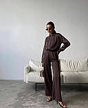 Шовковий костюм жіночий сорочка та штани оверсайз 42-44 46-48 50-54 56-58, фото 9