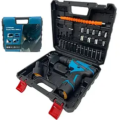 Акумуляторний шуруповерт 12В з набором 24 деталі літій-іон 2Аг