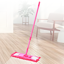 Швабра полотер із пластиковою ручкою duo ворс малиновий (2747)