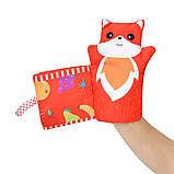 Розвивальна іграшка 2в1 м'яка книжка-рукавичка 2 різновиди QBX072A-73A, фото 4