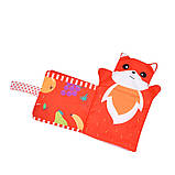 Розвивальна іграшка 2в1 м'яка книжка-рукавичка 2 різновиди QBX072A-73A, фото 8