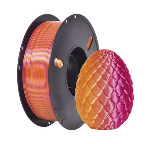 Пластикова нитка PLA, 1.75 мм, 1 кг Шовк двоколірний [золото-фіолетовий], фото 1