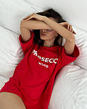 Червона футболка жіноча Оверсайз із написом "Prosecco mood", фото 4