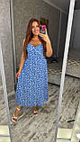 Жіноча літня сукня-комбінація квітковий принт, штапель, розміри 50-60, фото 3