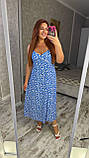 Жіноча літня сукня-комбінація квітковий принт, штапель, розміри 50-60, фото 4
