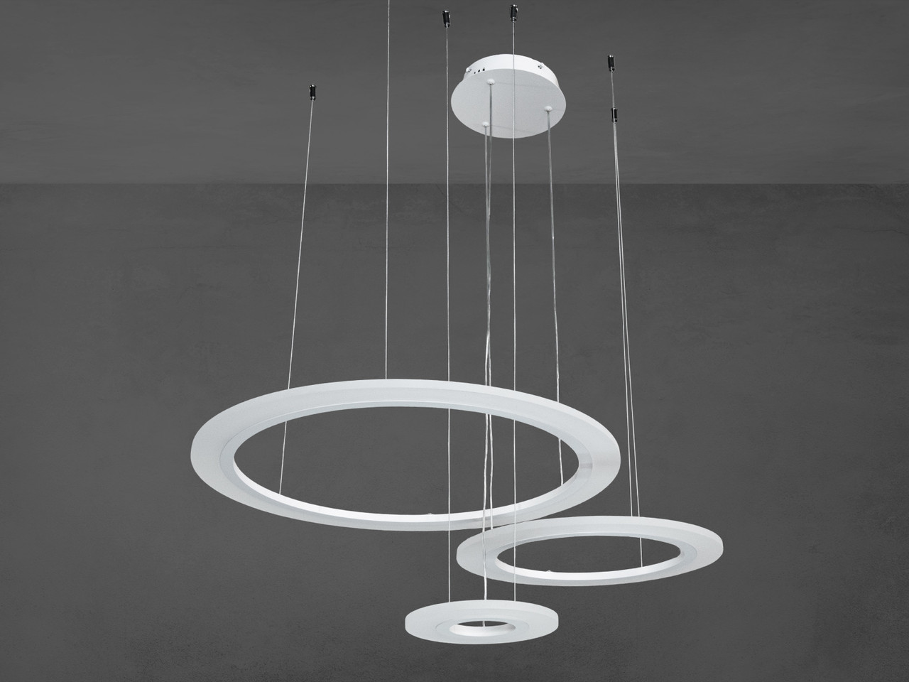 Світлодіодна люстра Diasha 6639 біла 115 Вт з дистанційним керуванням для вітальні 6639/600+400+200WH