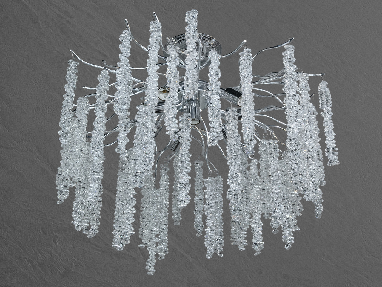 Стельова люстра Гліцинія хром каскадна кришталева для вітальні A605-600CH, фото 1