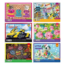 Альбом для малювання, 20арк. пружина лак Апельсин 120гр/м, АП-П-120-20