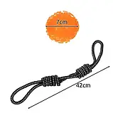 Великий набір іграшок для собак (10 шт) – мотузки, прорізувачі, інтерактивні м’ячі | Для активної гри Purlov 24388, фото 5