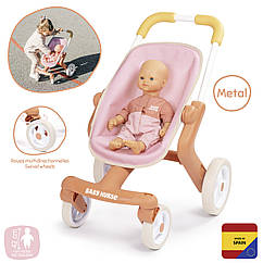Коляска Smoby Baby Nurse Прогулянка з поворотними колесами Теракотова пудра 7600251224