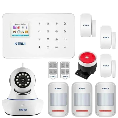 Комплект бездротової gsm сигналізації Ultra для 2-кімнатної квартири з Wi-Fi поворотною камерою 2MP Kerui G18, фото 1