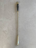 Якісна ложка для взуття Череп 73см бронза