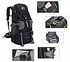 Туристичний рюкзак Free Knight FK0396 50 л, водонепроникний для походів, кемпінгу, трекінгу чорний, фото 4